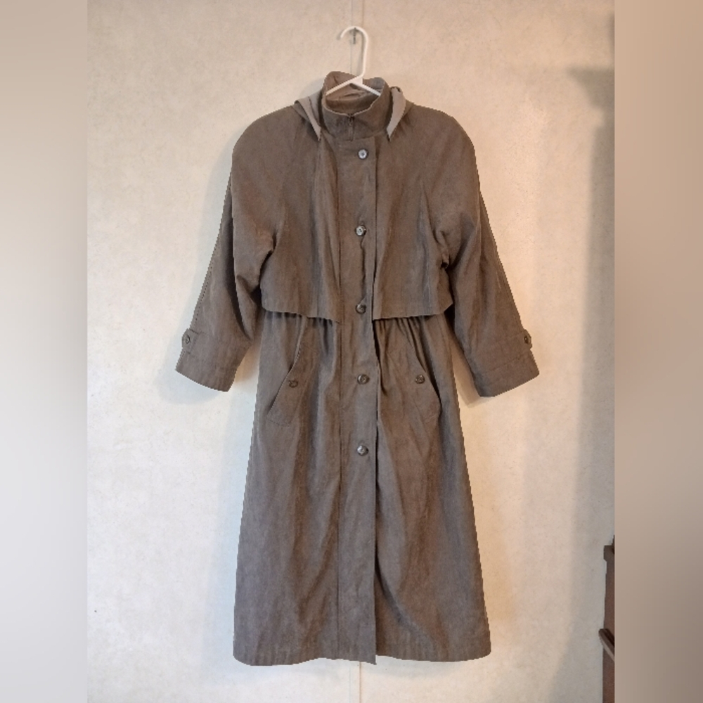 Brown Trench Coat Grunge Utility Jacket Streetwear Gorpcore Wool Coat Petite